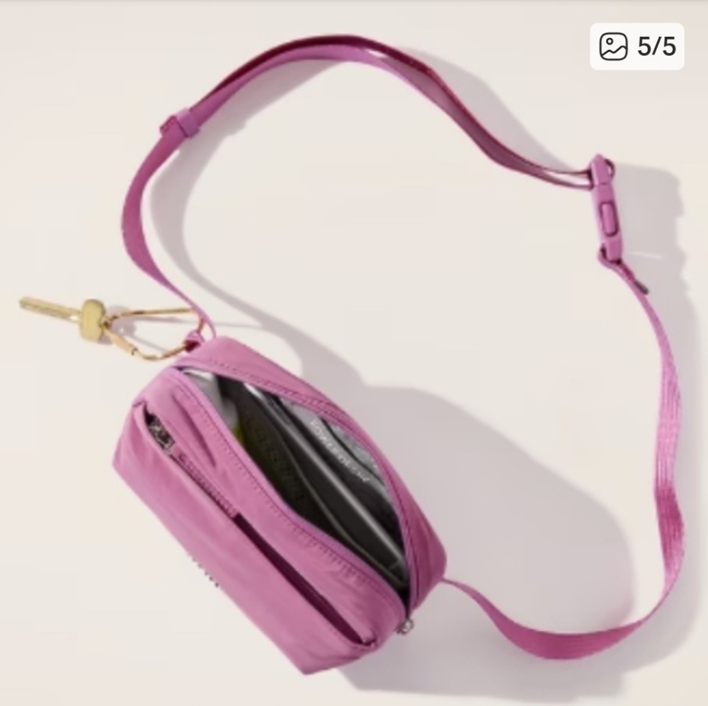 #230. NWT Atheta All About Crossbody Belt Bag In Mimosa Pink Or Chia Pink - Picture 5 of 11